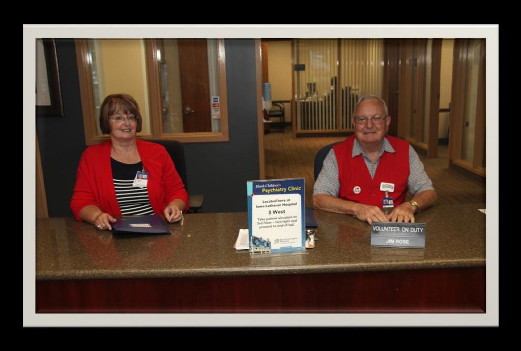 Our Volunteer Escorts are stationed at the Information Desk and they play a central role in providing a warm and welcoming environment for each of our visitors.