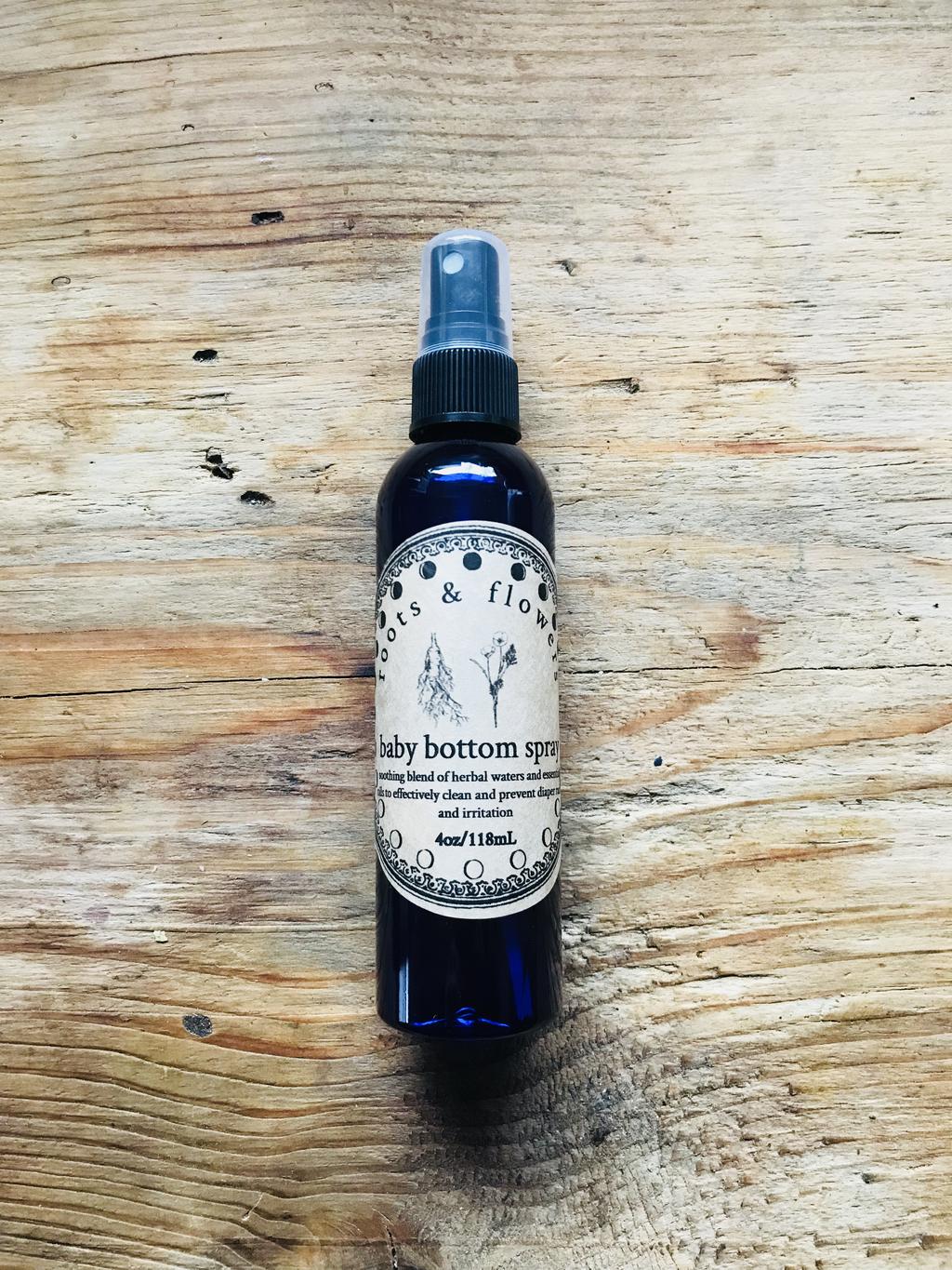 Baby Bottom Spray (4oz) #B10 Price: $6 RRP $12 Baby Bottom Spray is a super soothing and cleansing blend of herbal waters and essential oils.
