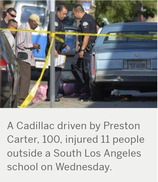 Case Vignette: In 2012, in L.A. 100 y.o. Carter Page backed up into pedestrians, injuring 11 Carter said "My brakes failed.