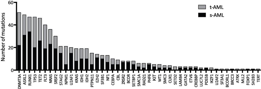 Supplementary Figure S2 - Mutations by clinical ontogeny group.