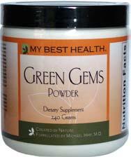 While most green powders require you develop an acquired taste, Green Gems is a great tasting, easy-mix powder that even veggie-wary children will enjoy.