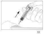 Pull slightly on the plunger to check that a blood vessel has not been punctured. If you see blood in the syringe, remove the needle and re-insert it in another place.