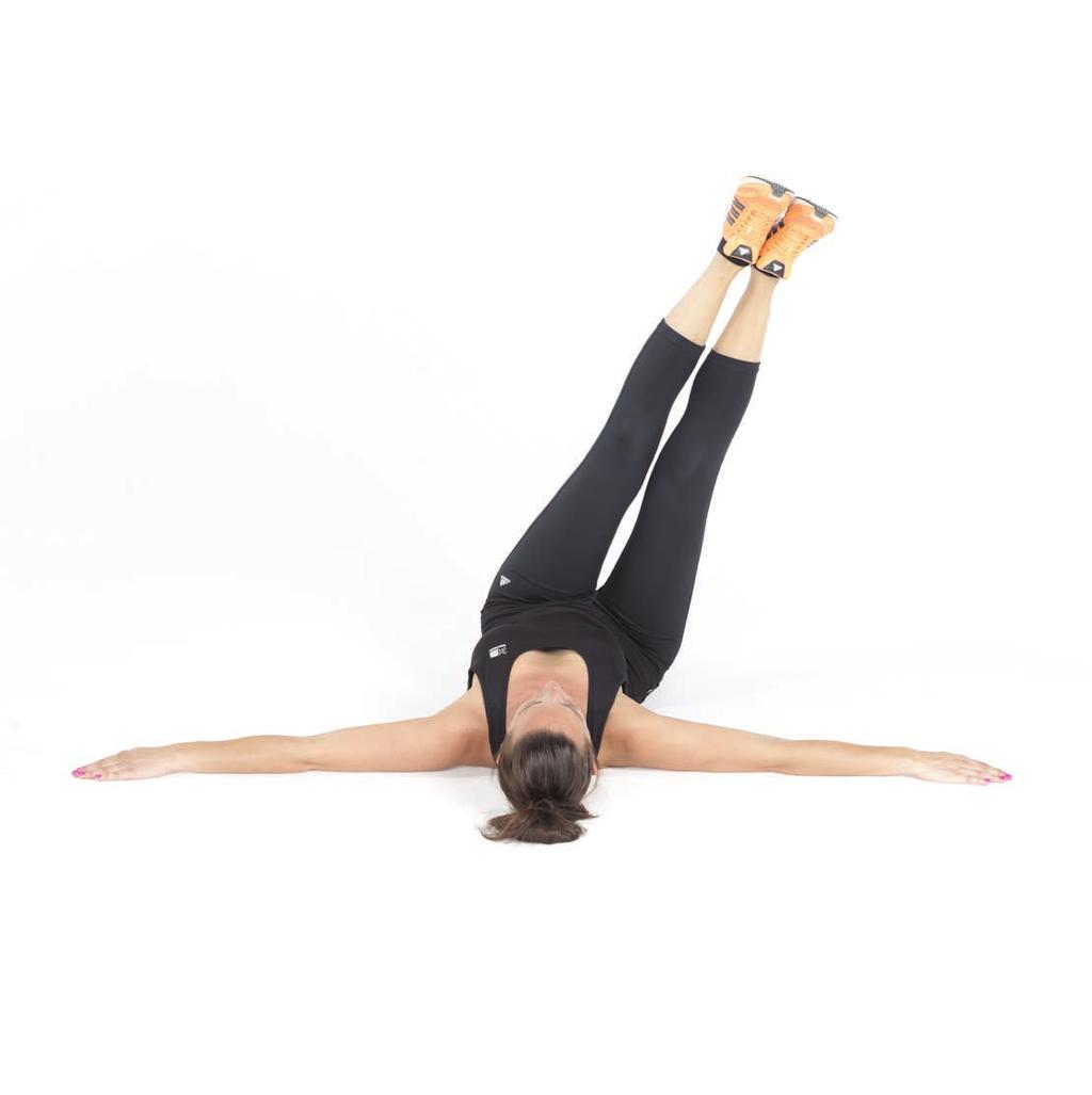 4A Lower Body Russian Twist Lie on your back Lift your legs so that they are at a 90 degree angle with your torso (soles of feet facing the ceiling)