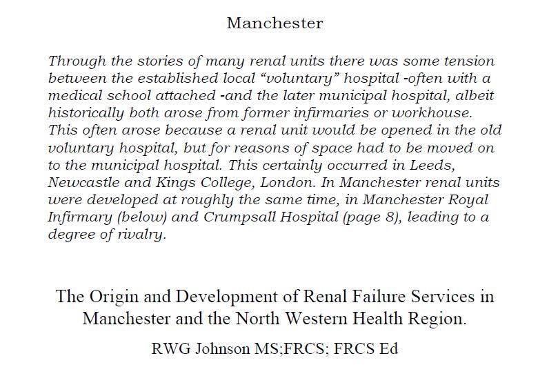The Origin and Development of Renal Failure Services in