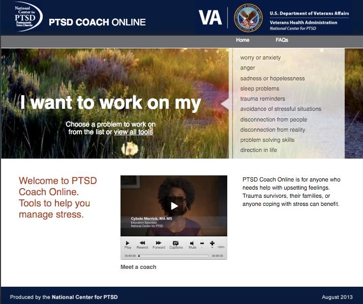 PTSD Coach Online PTSD Coach Online offers an expanded suite of 17 tools to help manage symptoms (e.g., problem solving, challenging cognitions).