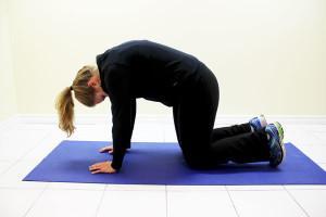 floor. You can gently rock back and forth or rock in little circular motions, massaging your lower back.