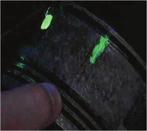 Use of fluorescent penetrant can result in a more sensitive test (human eye