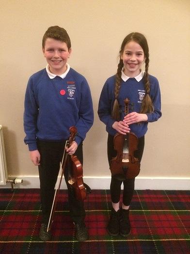Young Fiddlers Greg Mathers & Tara Ingram both P7 taking part in this year s Garioch Young Fiddler of the Year Competition held at the Kintore Arms Inverurie on Monday 6th