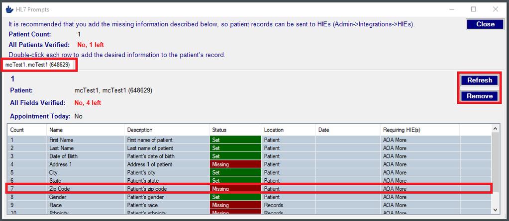 If a field has a date in the Date column, that field is in a specific medical record. Double-clicking the row will take you directly to that medical record and that field.