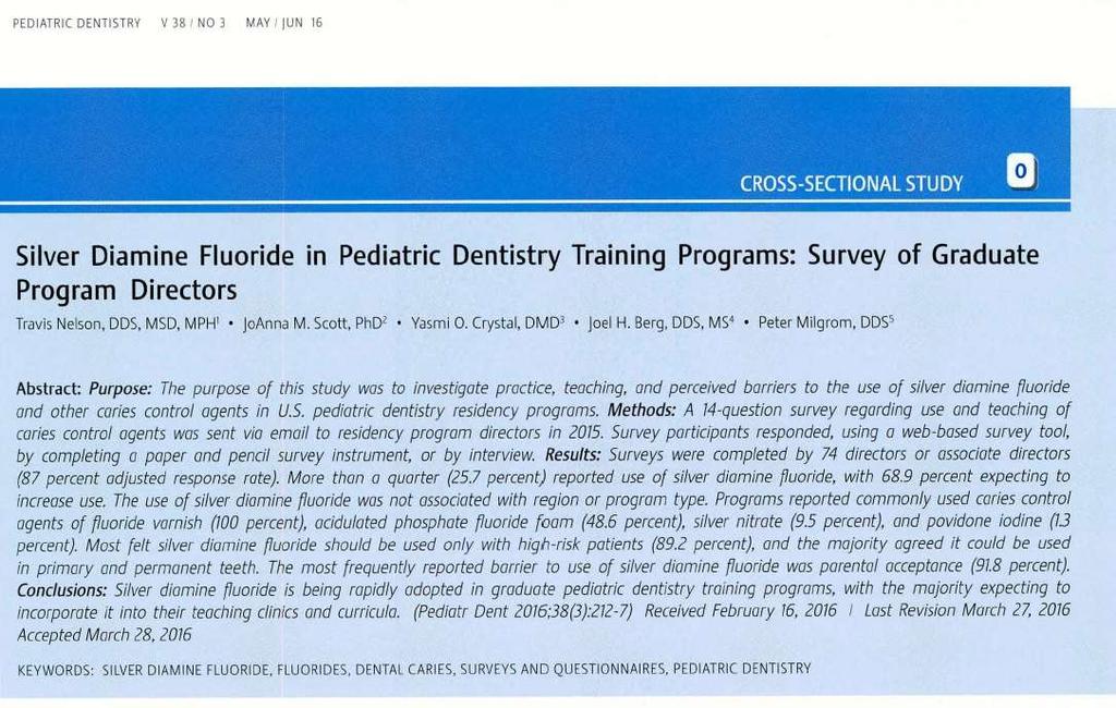 Survey: SDF in Pediatric