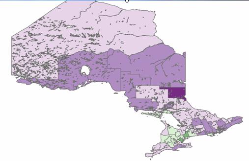 Lung Cancer in Ontario Males - 1999-2003 (compared