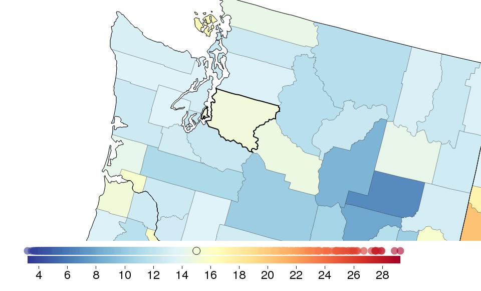 FINDINGS: HEAVY DRINKING Sex King County Washington National National rank % change 2005-2012 Female 11.1 9.1 6.7 3024 +40.2 Male 10.7 10.0 9.