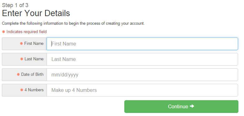 continue. Finish creating your account Enter your email, create a password and click submit.