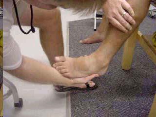 Talar Tilt Test for lateral ankle instability Positive test indicates tear in ATF,