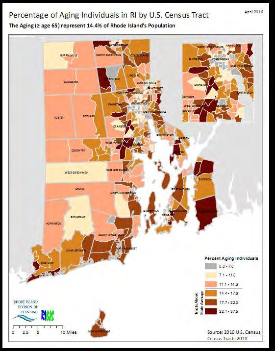 Senior Health In 2010, Rhode Island had a senior (65 years or over) population of 152,000.