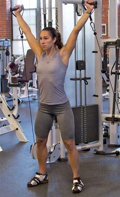 If you are performing overhead squats in your workout, make the first two sets the cable version.