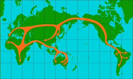 Out of Africa Likely migration paths of humans out of Africa 10-20,000ya