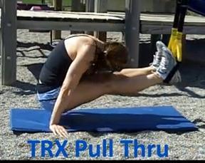 Extend the hips into a reverse plank like