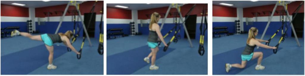 Balance on one leg while lifting the heel to the ceiling and bringing the chest to the floor Return to start and directly step back on the same leg to perform a reverse lunge Repeat on the opposite