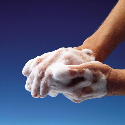 HAND WASHING Use soap and water When hands are visibly soiled After using the bathroom Before preparing food and eating Organisms that produce spores-c.