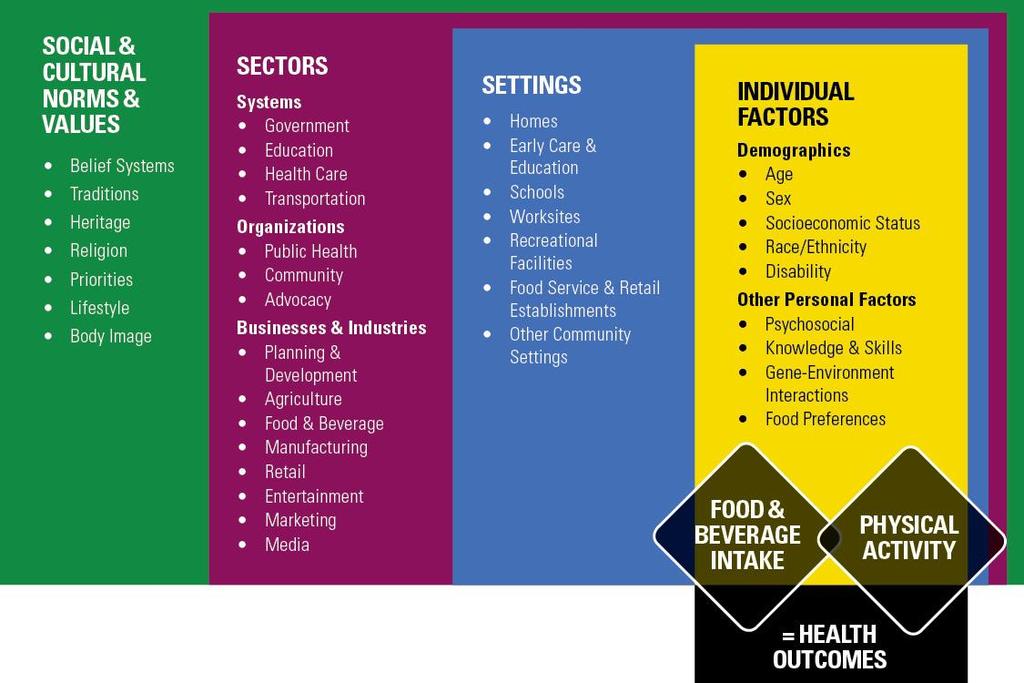 Creating and Supporting Healthy Choices Data Source: Adapted from: (1) Centers for Disease Control and Prevention. Division of Nutrition, Physical Activity, and Obesity.
