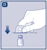 Lightly squeeze the protective cap with your thumb and index finger as shown.