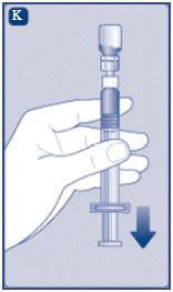 Immediately connect the plunger rod to the syringe by turning it clockwise into the plunger inside the pre-filled syringe until resistance is felt.