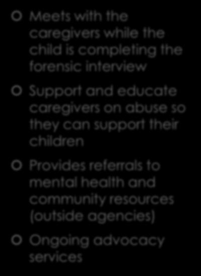 they can support their children Provides referrals to mental