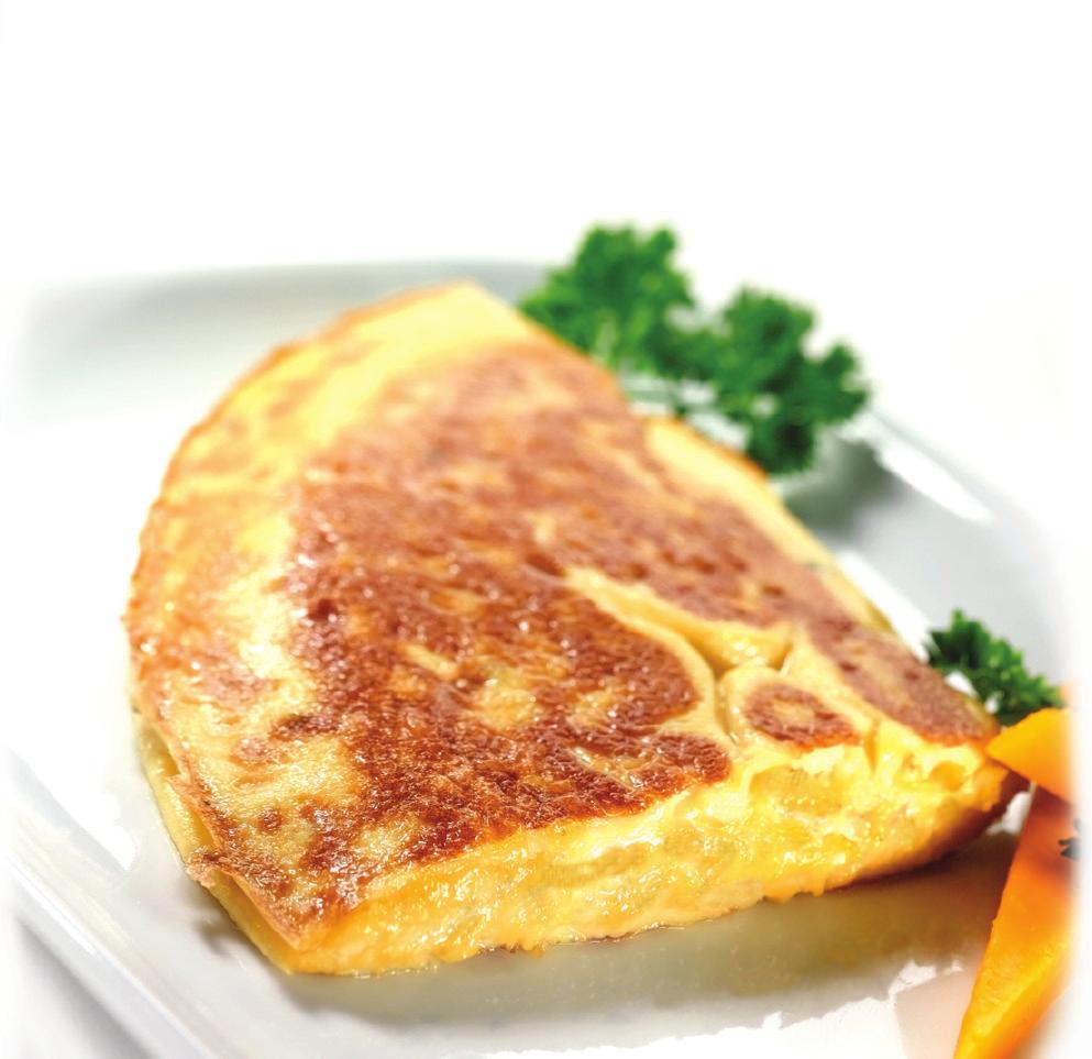 OMELETTE Serving Size 1 pouch (23g) Calories 100 Calories from Fat 25 Total Fat 3g 5% Saturated Fat 1g 5% Cholesterol 100mg 33% Sodium 330mg 14% Potassium 75mg 2% Total Carbohydrate 2g 1% Dietary