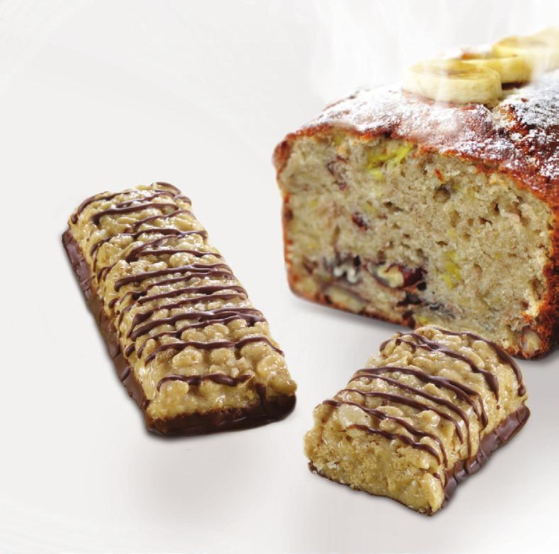 Alcohol 8g Calcium 6% Iron 10% Total Fat 65g 80g Saturated Fat 20g 25g Cholesterol 300mg 300mg Sodium 2,400mg 2,400mg Banana Bread Breakfast Bar INGREDIENTS: Protein blend [soy crisp (soy protein