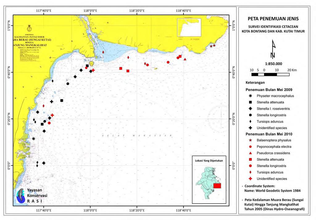 Map observation of cetacean in East