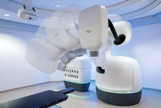 Cyberknife Cyberknife 6 MV linear accelerator, Can adapt to pt motion during treatment, adjusting for breathing, organ motion, Fiducial gold markers inserted into tumor for tracking, Uses
