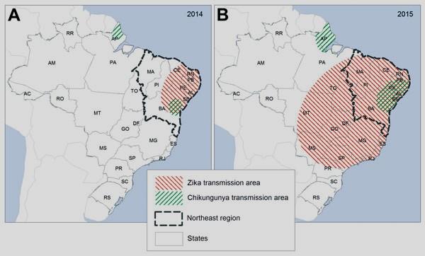 Hospitalization rate for GBS in the Northeast region (Brazil) Until May 2015: 0.05/100,000 residents Jun 2015-Feb 2016: 0.