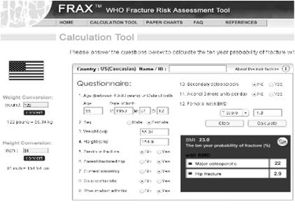 Age 55 Sex F Wt 122 Ht 61 Fractur No e Parent Yes Fractur e GCs No R.A. Yes 2nd OP No Alcohol No FN -1.8 L1-4 -2.4 Quantifying Fracture Risk www.shef.ac.uk/frax 7 http://www.shef.ac.uk/frax/.