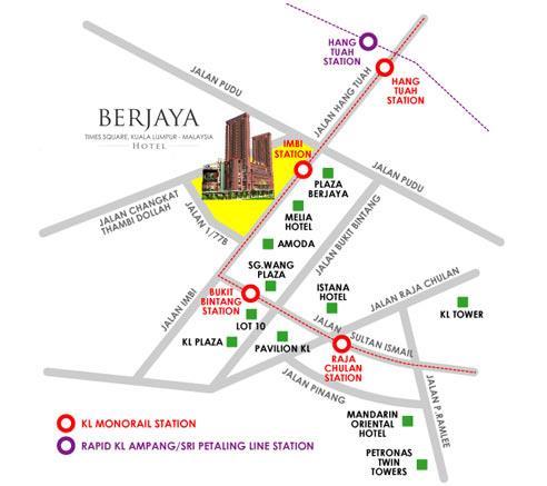 MAP HOTEL INFORMATION Berjaya Times Square Hotel Address : 1, Jalan