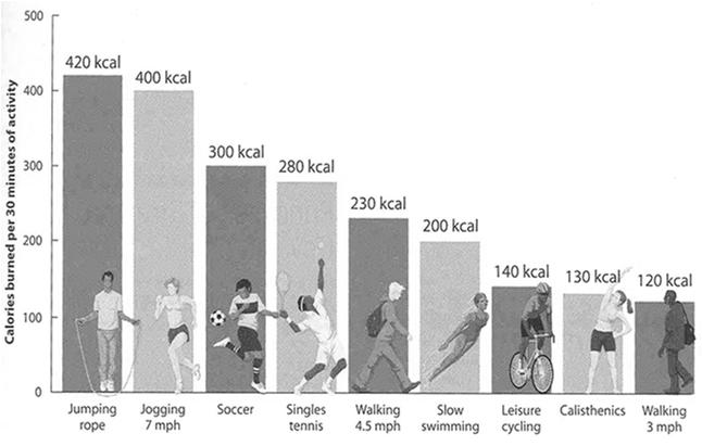 calories burned scale 12 th and 11 th edition, p.