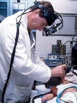 2. Focal therapy Applied to an eye while the child