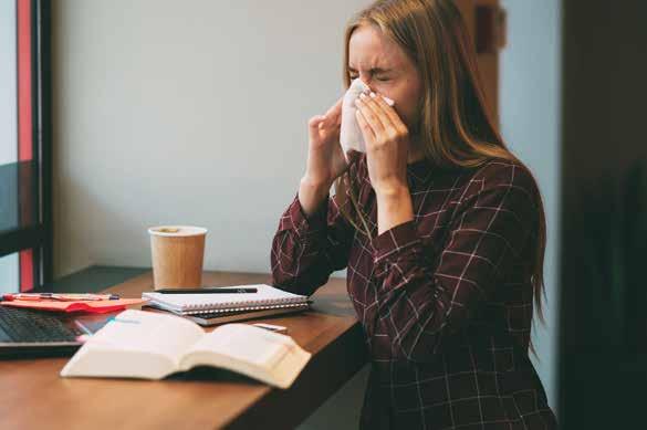 Sinusitis Due to a Cold or the Flu Let s take a step-by-step look at how sinusitis usually develops from a b : Facial pain and tenderness c Productive cough especially at night c 5 6 During a cold