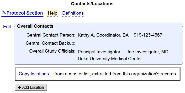 Overall contact may be used to differentiate a study coordinator or administrator from the study