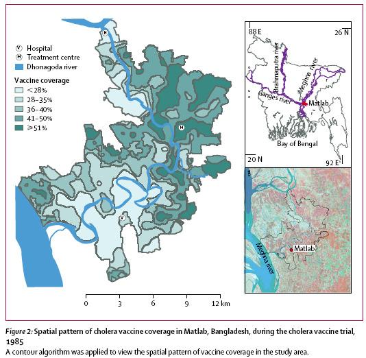 Herd protection provided by vaccines Matlab, Bangladesh cholera vaccine trial Level of vaccine coverage % Target population Risk per 1000 population Vaccine Placebo Protective efficacy (95% CI)* <28