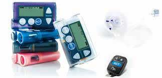 An Insulin Pump is a small programmable device that holds an insulin cartridge / reservoir and delivers a continuous flow (basal rate) of insulin to the body through a thin plastic tube inserted in