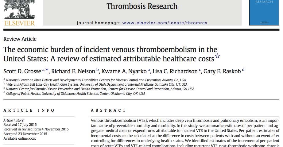 INTRODUCTION Venous thromboembolism (VTE) includes: Deep venous thrombosis Pulmonary embolism An important cause of preventable mortality and morbidity Causes of VTE are divided