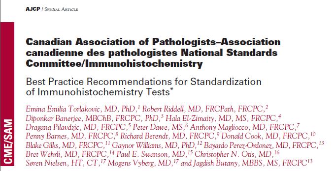 Original nomenclature and grouping of IHC tests: Class I IHC tests: Interpreted in the context of histo- or cytomorphologic and clinical data. Results interpreted and used by pathologists. E.g. CD45, TTF1, SOX10, CDX2, p40 etc Class II IHC tests: Stand-alone tests being interpreted (largely) to provide predictive and prognostic information.