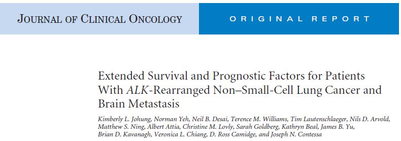 SUMMARY: o Patients presenting with brain metastases treated with targeted agent and brain radiotherapy have a median overall survival of 54.