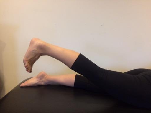 Squeeze buttock and lift leg up as high as you can without arching