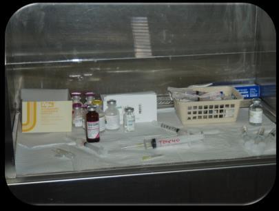area Blood drawing equipment in area of medication preparation Medication