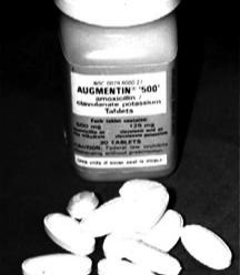 Penicillins: Augmentin (Clavulin) Augmentin (Clavulin) is amoxicillin with potassium clavulanate (clavulanic acid 125 mg).