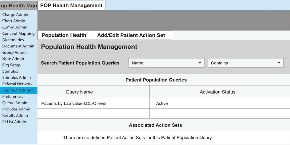 Reporting: Creating a Patient Action Set A patient list, called a Patient Action Set in, is an electronic health record (EHR) system report that identifies all patients meeting certain criteria.