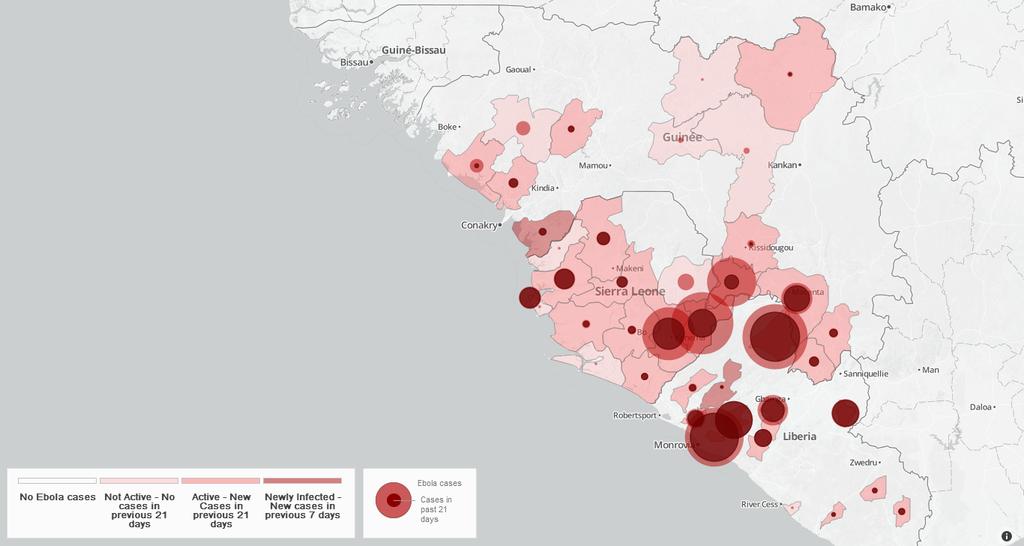 Overview Over 2,200+ deaths and over 4,200 confirmed / probable cases in Guinea, Sierra Leone, Liberia and Nigeria.
