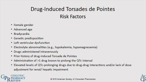 1.38 Risk Factors for Drug-Induced A QTc >500 msec is associated with a 2-3 fold higher risk for developing TdP.